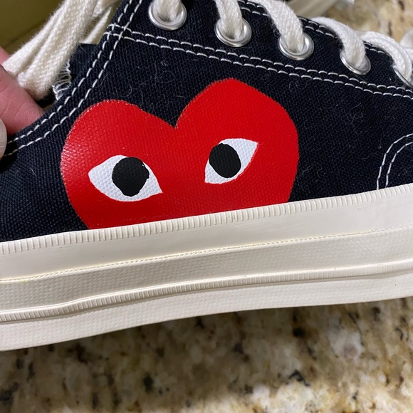 New Converse Comme Des Garçons Play Chucks Black Men’s 10 Women’s 12 - Picture 14 of 14
